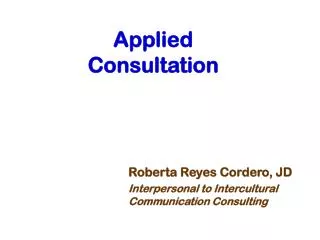 Applied Consultation