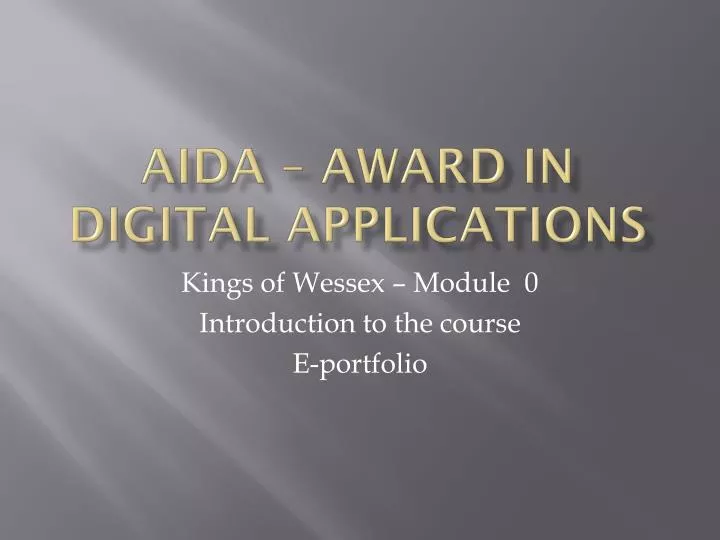aida award in digital applications