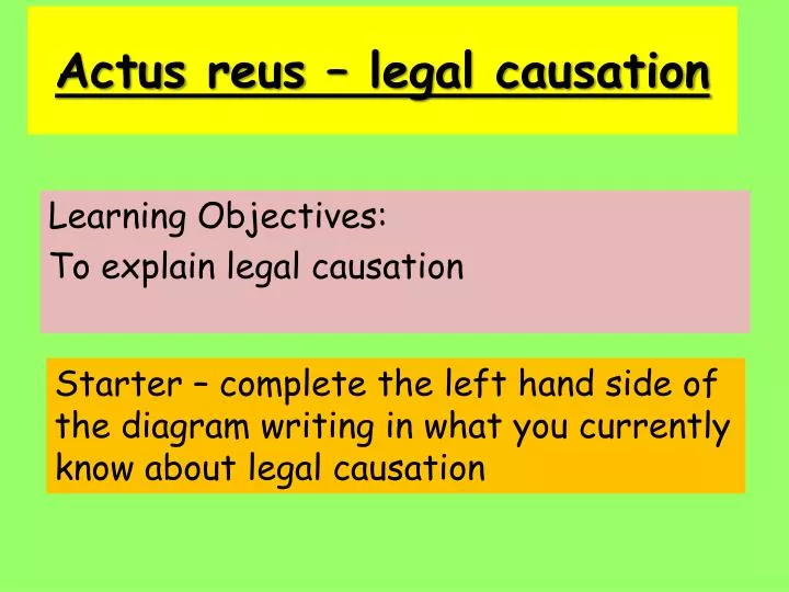 actus reus legal causation