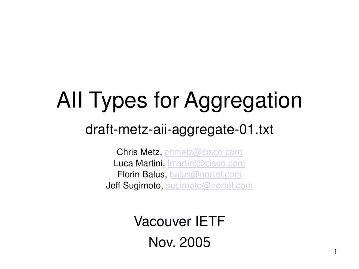 aii types for aggregation draft metz aii aggregate 01 txt