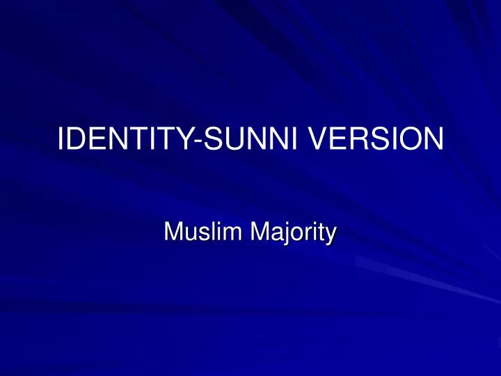 identity sunni version