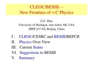 CLEOC/BESIII— New Frontiers of  -C Physics