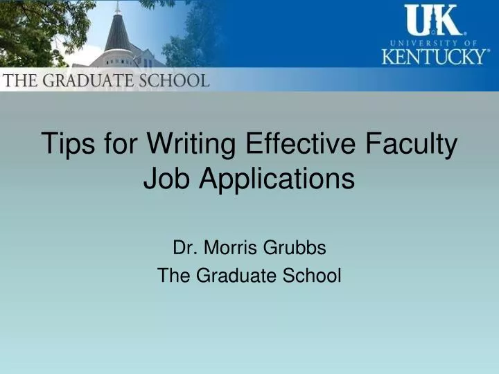 tips for writing effective faculty job applications