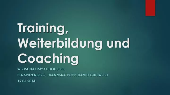 training weiterbildung und coaching