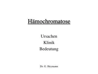 Hämochromatose