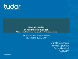 Semantic models in healthcare education What is it and how it can improve formative assessments