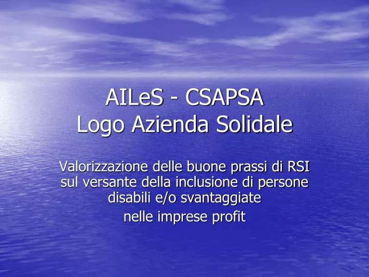 ailes csapsa logo azienda solidale