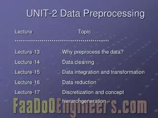UNIT-2 Data Preprocessing