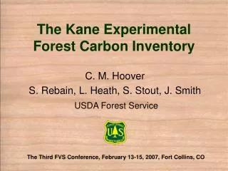 The Kane Experimental Forest Carbon Inventory