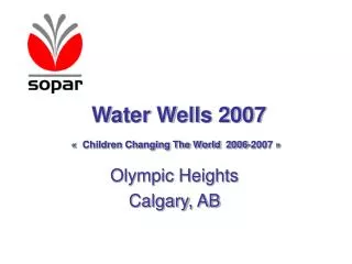 Water Wells 2007 « Children Changing The World 2006-2007 »