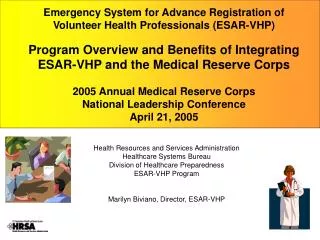 Health Resources and Services Administration Healthcare Systems Bureau