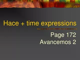 hace time expressions