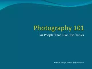 Photography 101