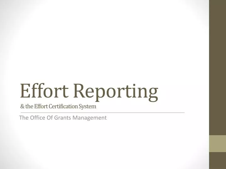 effort reporting the effort certification system