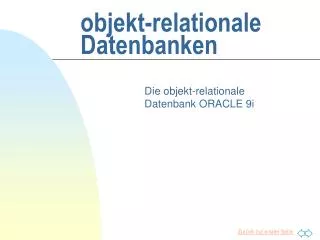 objekt-relationale Datenbanken