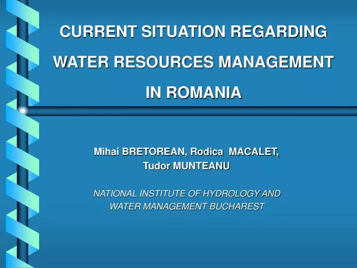 current situation regarding water resources management in romania