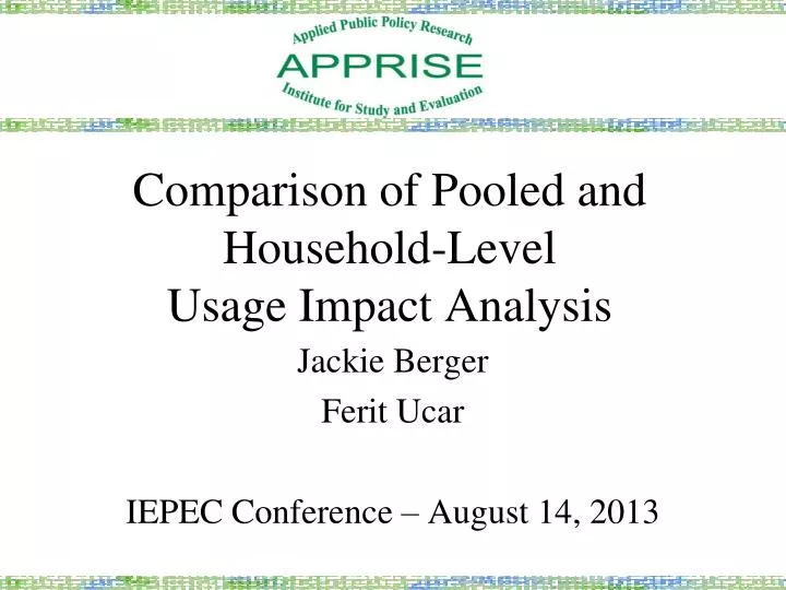 comparison of pooled and household level usage impact analysis