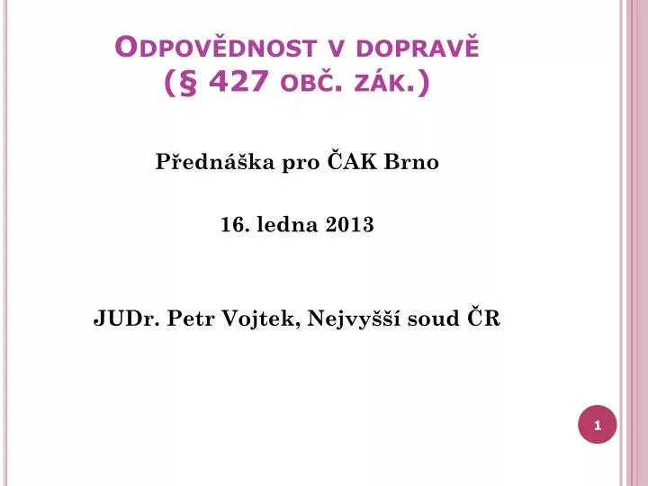 odpov dnost v doprav 427 ob z k