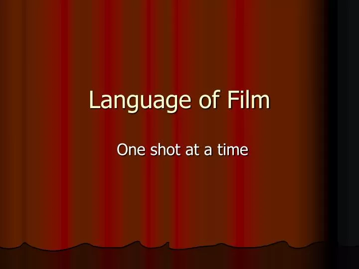 language of film