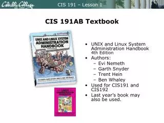 CIS 191AB Textbook