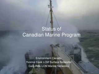 Status of Canadian Marine Program