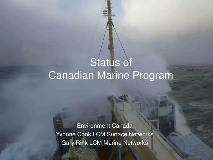 status of canadian marine program