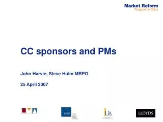 CC sponsors and PMs