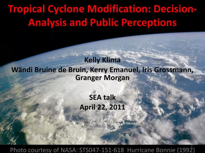 tropical cyclone modification decision analysis and public perceptions
