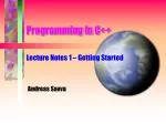 Programming in C++ - slide 1