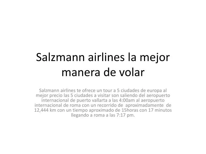 salzmann airlines la mejor manera de volar