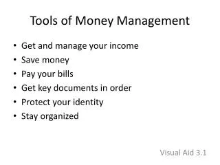 Tools of Money Management