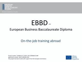 EBBD – European Business Baccalaureate Diploma