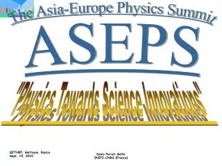 The Asia-Europe Physics Summit
