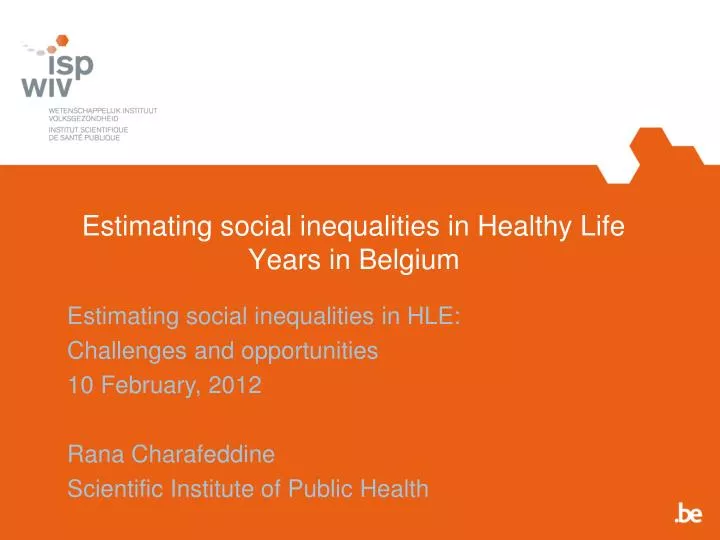 estimating social inequalities in healthy life years in belgium