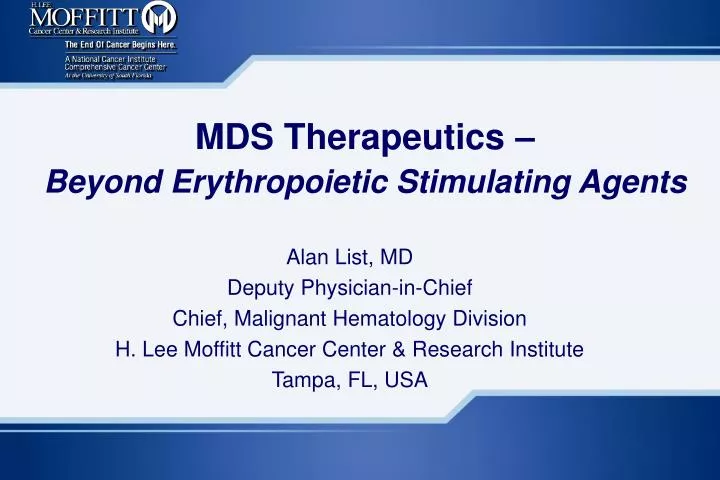mds therapeutics beyond erythropoietic stimulating agents