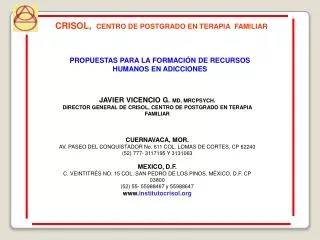 JAVIER VICENCIO G. MD, MRCPSYCH.