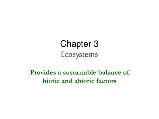 Chapter 3 Ecosystems