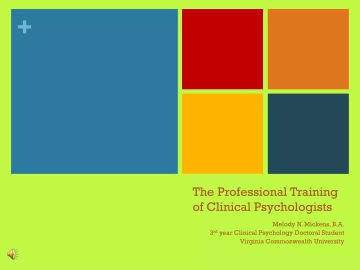 the professional training of clinical psychologists
