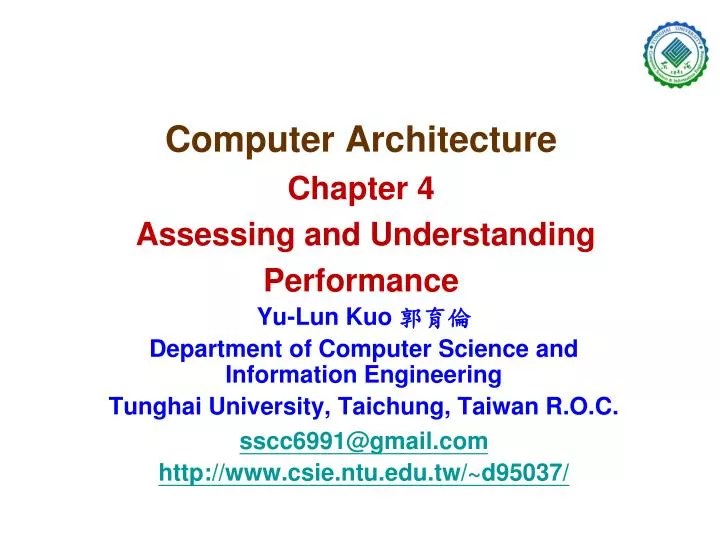 computer architecture chapter 4 assessing and understanding performance