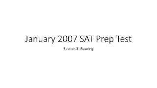 January 2007 SAT Prep Test