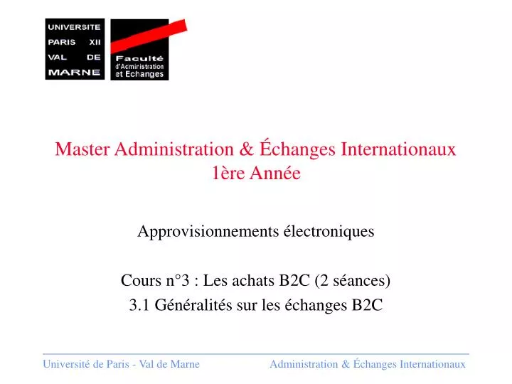 master administration changes internationaux 1 re ann e