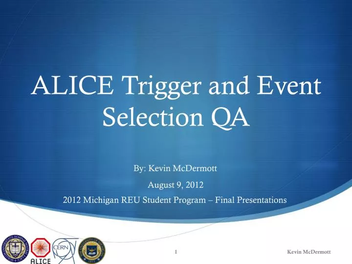 alice trigger and event selection qa