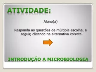 INTRODUÇÃO A MICROBIOLOGIA
