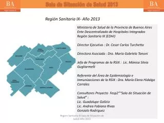 Región Sanitaria IX- Año 2013