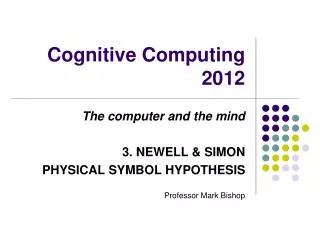 Cognitive Computing 2012