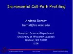 Incremental Call-Path Profiling - slide 1