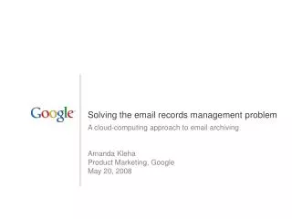 Solving the email records management problem