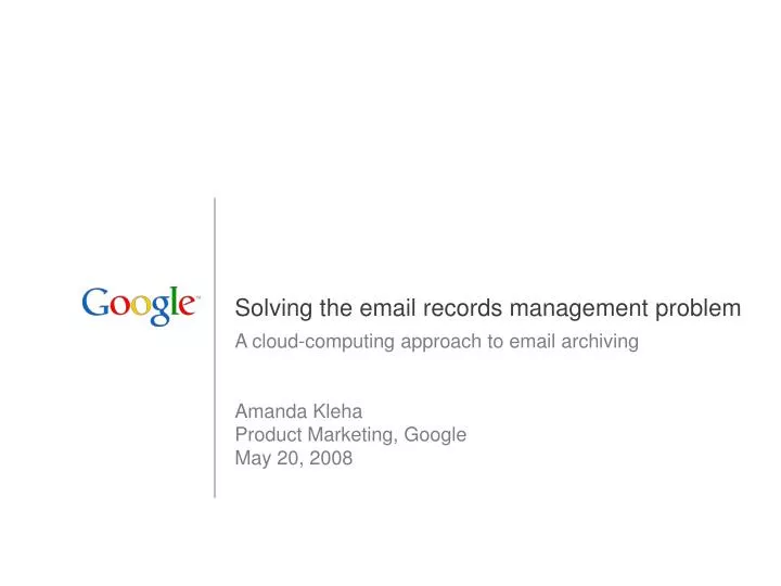 solving the email records management problem