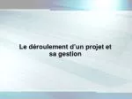 Le déroulement d’un projet et sa gestion - slide 1