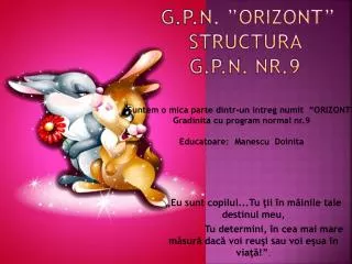 G.P.N. ”ORIZONT” STRUCTURA G.P.N. NR.9